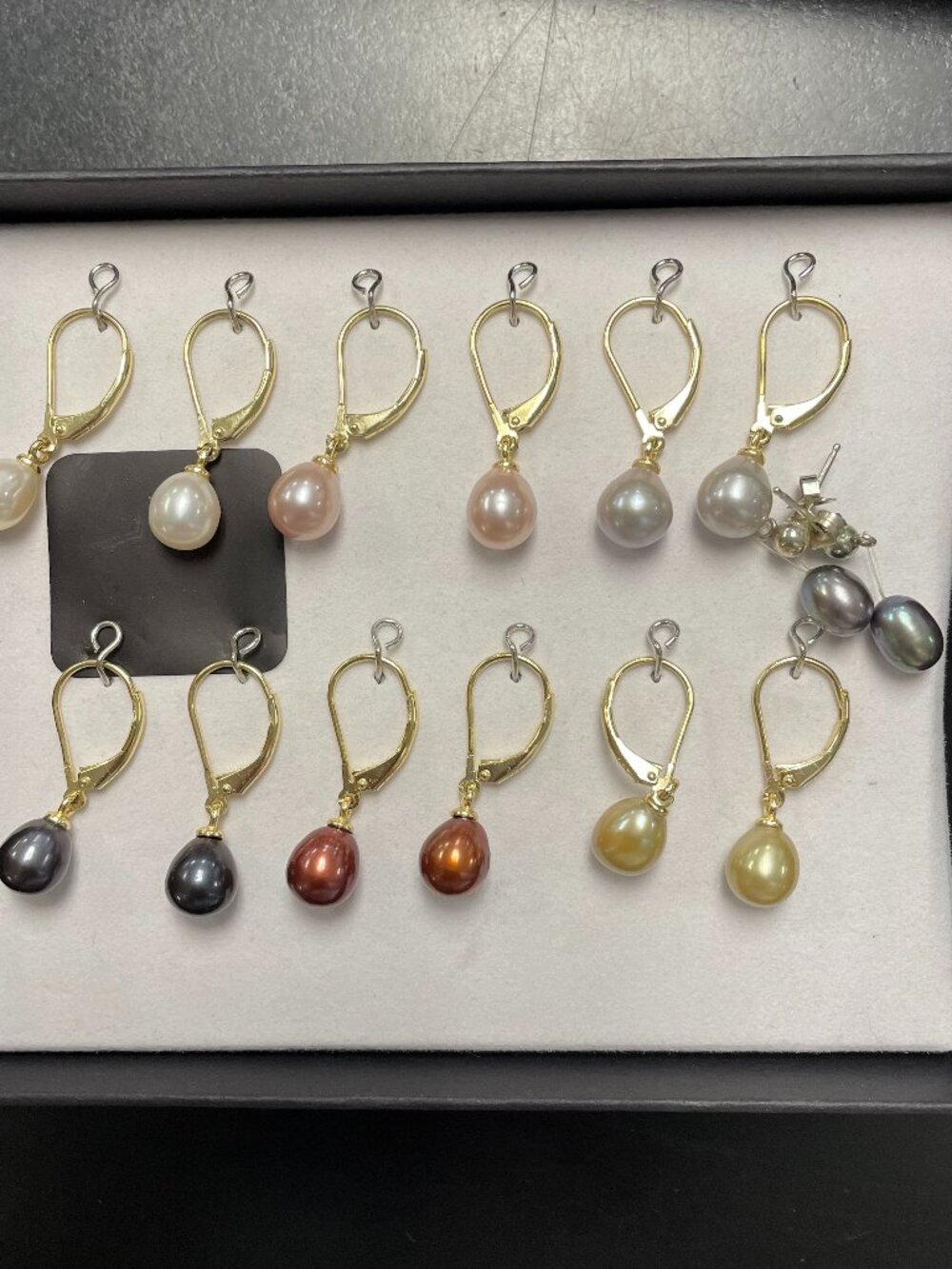 JTV Freshwater Pearl 18K Gold Earring Set